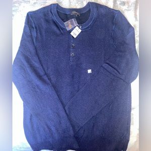 Dark navy button up sweater brand new with tags
